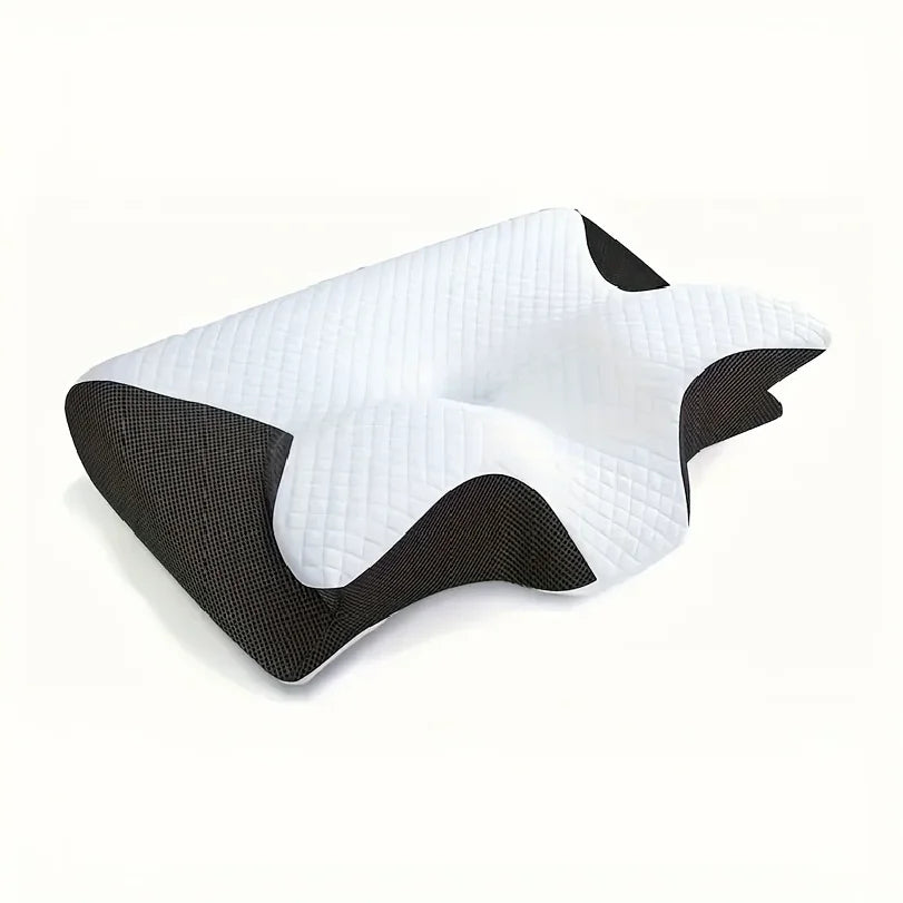 Ergonomic Neck Horn Pillow for Side, Back, and Stomach Sleepers - Contoured Design, Shoulder Relaxation, Soft yet Firm Support