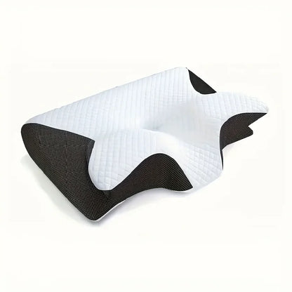 Ergonomic Neck Horn Pillow for Side, Back, and Stomach Sleepers - Contoured Design, Shoulder Relaxation, Soft yet Firm Support
